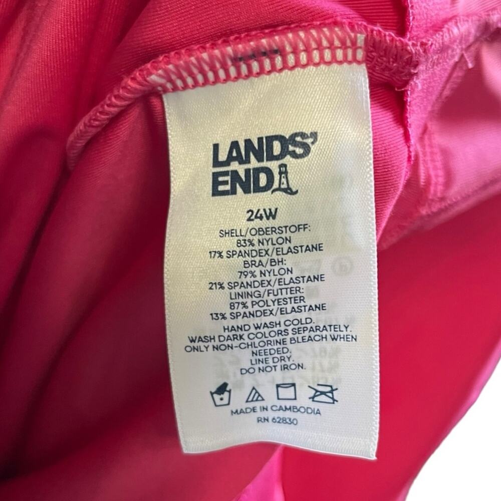 Lands’ End Sweetheart Swim Dress One Piece Swimsuit Bright Pink Plus Size 24W - Picture 5 of 16